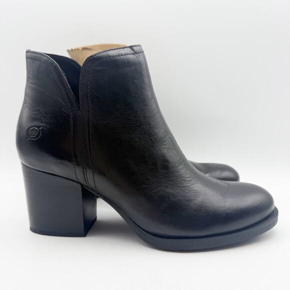 Born Womens Olivia Ankle Booties US 8.5 M EU 39 Black Leather NIB - Picture 4 of 13